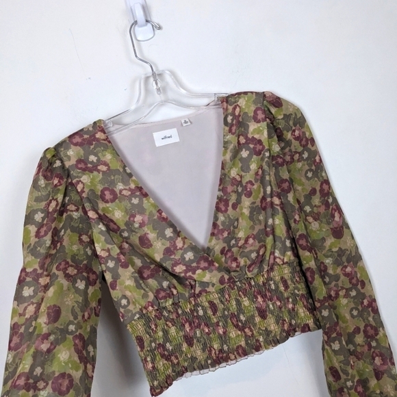 Aritzia wistful long sleeve ruffled top New size XS - Picture 3 of 5